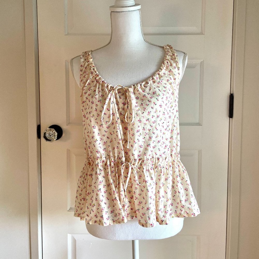 Madewell Medium (M) - Floral print peplum tank